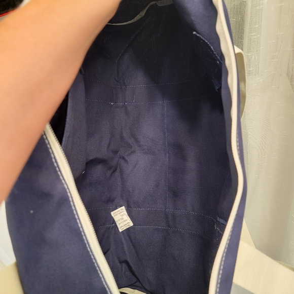 Pink by Victoria's Secret Canvas Duffle Bag Navy Gym Weekender Travel Logo NWT - Picture 12 of 15